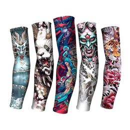 Sleevelet Arm Sleeves 1 mens long summer tattoo sleeve seamless Armour sunscreen outdoor gloves driving ice silk womens arm sleeves Q240430