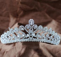 Hair Clips Barrettes Romantic Flower Brides Tiara Wedding Bridal Floral Crown Austrian Rhinestones Crystal Headband Prom Pageant2367262