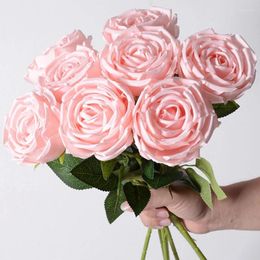 Decorative Flowers 1pc Artificial Rose Flower Silk Peony DIY Bridal Bouquet Home Decoration Accessories Wedding Party Decor Fake