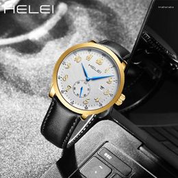 Wristwatches HELEI Promotional Model Casual Simple KHAKIFIELD Field Series Multifunction Quartz Movement 2024 Men's Watch Watche