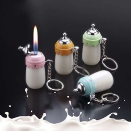 Factory Directly Wholesale Creative Baby Bottle Lighter,Refillable Butane Without Gas Cigarette Open Flame Lighter