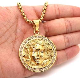 Pendant Necklaces Style Unisex Ancient Greek Mythology Cool Gold Plated Zircon Necklace For Men Women's Amulet Jewellery GiftPendan4048157