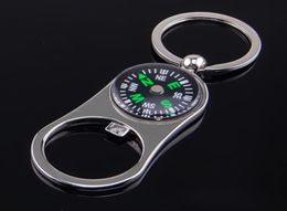 Outdoor Compass Bottle Opener with Metal Key Ring Chain Keyring Keychain Metal Wine Beer Bottle Openers Bar Tool as Gifts9247221