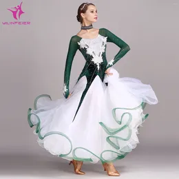 Stage Wear YILINFEIER S7017 Handmade Water-soluble Flowers Modern Dance Skirt National Standard Costume