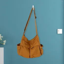 Shoulder Bags Large Capacity Bag Zipper Side Pockets Canvas Tote Satchel Soft Casual Fatchels Handbag Fashion For Girl