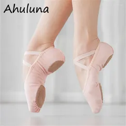 Dance Shoes Women Girls Ballet Stretching Cloth Flats Canvas Dancing Sneaker For Adults Kids DS011