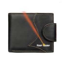 Wallets Men's Wallet Genuine Leather Purse For Men Short Holder Slim Designer Money Bags
