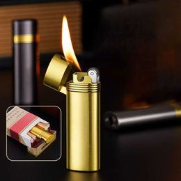 Classic Oblique Fire Grinding Wheel Lighter Zinc Alloy Open Flame Without Gas Lighter