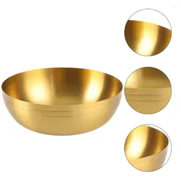Dinnerware Sets Korean Style Noodle Bowl Single-Layer Ramen Bowls Stainless Steel Rice Golden Household Soup