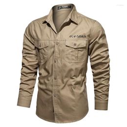 Men's Casual Shirts Army Shirt Men 2024 Spring Autumn Pure Cotton Long Sleeve Tactical Plus Size 6XL Camisa Masculina
