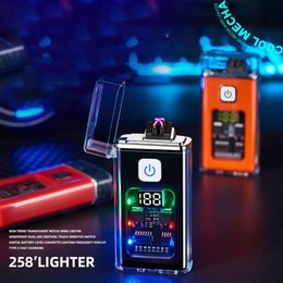 Transparent Case Rechargeable Lighter Touch-Wensitive Ignition Dual Arc Lighter