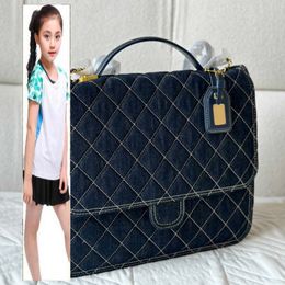 Kids Bags Luxury Brand CC Bag 22K Womens Designer Classic XL Flap Quilted Backapck Blue Bags Gold Metal Turn Lock Travel Large Capacity Outdoor Pocket Suitcase With Ba