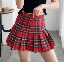 Skirts Japanese Kawaii Mini Skirt Women Student School Uniform Sailor Summer Casual Plaid Female Above Knee Cute Sweet9397316