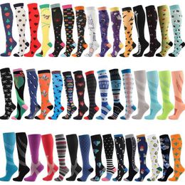 Socks Hosiery Compression Socks For Men Womens Running Sports Socks Suitable ForRugby Marathon Football Basketball Hiking Anti Fatigue Comfor Y240504