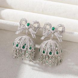 Dangle Earrings Colour Zirconia Tassel Wind Chimes Classic Bow Wedding Luxury Jewellery