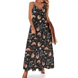 Casual Dresses Cute Pangolin Pattern - Forest Sleeveless Dress For Woman 2024 Summer Women