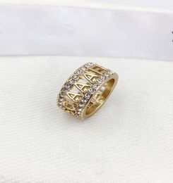 Fashion brand have stamp designer diamonds hollowing out Letter ring for women wedding party lovers Christmas gift holiday jewelry7712399