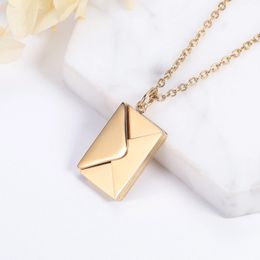 Love Letter Envelope Pendant Necklace Customised Stainless Steel Jewellery Confession Love You for Valentine Day Mother Day Gift 240423