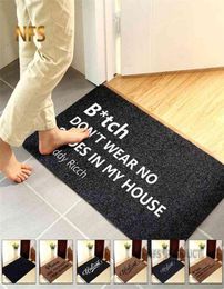 Home Decorative Front Door Mat Entrance Doormat 40x60cm Polyester Black Brown TPR Rubber Non Slip Floor Mat Carpet Welcome Mats 216247701