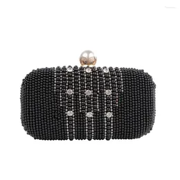 Shoulder Bags Light Luxury Fashion Pearl Inlaid Rhinestone Hand Chain Bag Double-sided Handmade Beaded High Quality Custom Silk Dinner