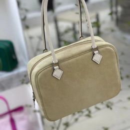 Small Square Bag Fashion Plume Feather Suede Palmprint Top Layer Cowhide Plain Swift Leather Canvas 240429