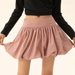 Skirts Fairycore Y2K Pleated Short Skirt Women Kawaii Bubble Mini Vintage Hight Waist A-Line Beach Vacation Club Streetwear