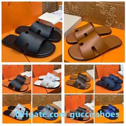 Slippers Summer Luxury Izmir Sandals Shoes For Men Calfskin Leather Slip On Comfort Footwear Beach Slide Walking Boys Flip Flops Sandalias EU38-45