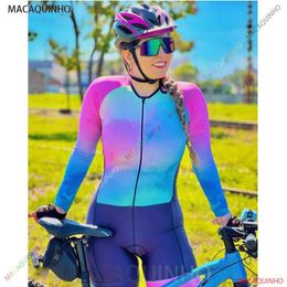 Racing Sets KafiWomen's Professional Long Sleeve Cycling Clothes Triathlon Skinsuit Macaquinho Ciclismo Feminino 20D Jumpsuit Kits