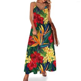 Casual Dresses Tropical Paradise Hawaiian Birds Of Illustration Sleeveless Dress Summer Bandage