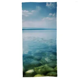 Bath Accessory Set Beach Towel Lake Water Microfiber Towels Swimmers Bathroom 27.6"x55.1"