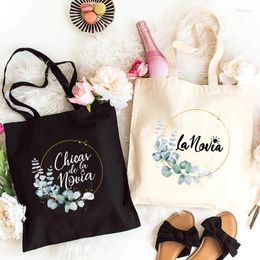 Shopping Bags Spanish Bridal Shower Wedding Shoulder Girls Team Bride Squad Bag Bachelorette Hen Party Single Farewell Tote