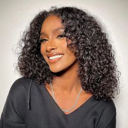 Bob Short Bob Perücke Kinky Curly V Teil menschliches Haar Upgrade u Haare keinerlasse brasilianische lockige Perücke für schwarze Frauen