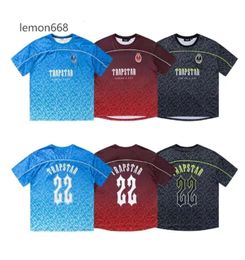 Men's T-Shirts Trapstar Mesh Football Jersey Blue Black Red Men Sportswear T-shirt Designer Fashion Clothing 4436345