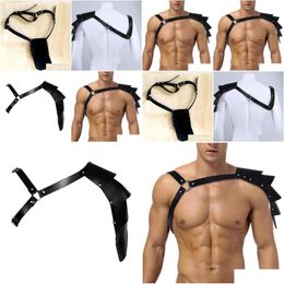 Bras Sets Erotic Tank Lingerie Vest Exy Pu Harness Fetish Men Rave Costumes Bdsm Bondage Gay Y Shoder Drop Delivery Dhdjm