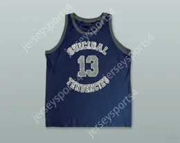 CUSTOM NAY Mens Youth/Kids SUICIDAL TENDENCIES 13 NAVY BLUE BASKETBALL JERSEY TOP Stitched S-6XL