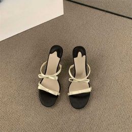 Dress Shoes 2024 New Style Fashionable Comfortable Elegant Bow Black Sexy Party High Heels Stiletto Sandals Open Toe H240504