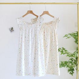 Women's Sleepwear Print Dot Sling Sleeping Dress For Women Summer Square Neck Sleeveless Female Home Nightgown 2024 Simple Casual Comfort