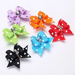 Dog Apparel 200 Pcs/lot Wholesale Leather Band Flower Pet Supplies Cat Head Hairpin Grooming Holiday Accessories