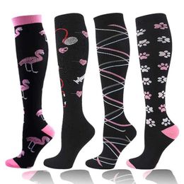 Socks Hosiery Cycling Compression Socks For Men Women To Prevent Varicose Vein Edoema Diabetes Kn Exercise Socks Outdoor Running Rugby Hiking Y240504