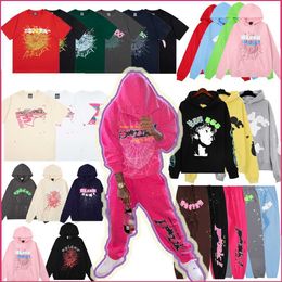 Men's Hoodies Sweatshirts Hoodie Spider Hoodie Men Women t Shirt Foam Print Spider Web Graphic Pink Sweatshirts Y2k Pullovers Pant S-xl816c