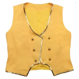 Women's Vests Anime Solid Color Double Row Button Waistcoat Casual Vest