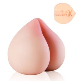 Honey Peach Masturbator For Men Big Dick Penis Trainer Silicone Realistic Clitoris Deep Throat Blowjobs Massager Cup Sex Toys 240423