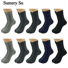 Men's Socks 10Pairs/Lot Dress Men Combed Cotton Casual Healthy Male Calcetines 5 Colours Daily Love