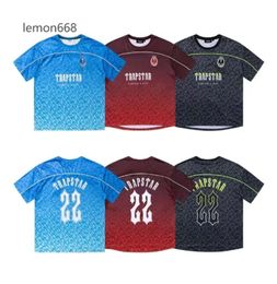 Men's T-Shirts Trapstar Mesh Football Jersey Blue Black Red Men Sportswear T-shirt Designer Fashion Clothing 43545666