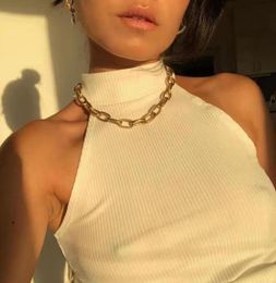 Chokers 2021 Fashion Paperclip Chain Necklace Women Retro Gold Color Thick Lock Choker Necklaces For Jewelry Gift2699565