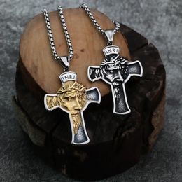 Pendant Necklaces European And American Style Personalised Fashion Cross Domineering Men's Necklace Holiday Gift Titanium Steel Jewellery