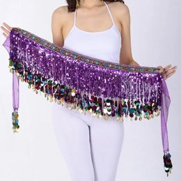 Stage Wear Sexy Sequins Tassels Belly Dance Hip Scarf Skirt Wrap Bling Coin Costume For Women Belts Colours Belt Chain