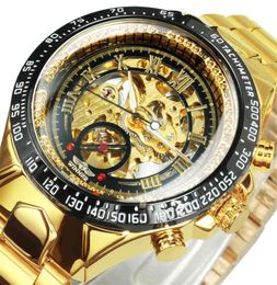 Winner Gold Skeleton Watch for Men Automatic Watch Men 2020 Top Brand Luxury Sport Mechanical Clock Stainls Steel Relogio Gen6419618