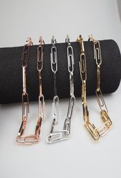 Paperclip Oval Link Chain Paperclip Cable Chain Necklace Bracelet Hip Hop Jewellery Women Men4761761