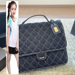 Kids Bags Luxury Brand CC Bag Womens Designer Blue Denim Classic Flap Quilted Backapck Bags Gold Metal Turn Lock Briefcase Large Capacity Outdoor Suitcase With Back P